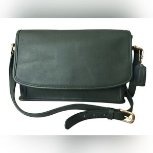 Vintage Coach Bottle Green Curtis Bag 9975 Crossbody Shoulder Flap USA '95